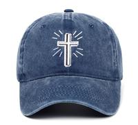 Gorras de béisbol deportivas con bordado de cruz para actividades al aire libre, estilo informal, ideal para aficionados al baloncesto y hip-hop, marine, Talla única