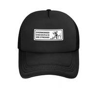 Gorras de béisbol Exceso de Trabajo Mal pagado y Estresado Humor Trabajo Sombreros de Malla sarcástica Sombreros Deportivos de Casquette Unisex, Regalo