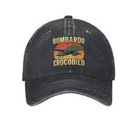Gorras de béisbol Hombres y Mujeres, Bombardino Crocodilo Sun Gorra de béisbol Vintage Denim Desgastado Italiano Brainrot Memes Sun Cap Unisex Gorras de Verano Sombrero