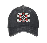 Gorras de béisbol Mosaico Negras Rojas Rojas Blancas Sombreros de Correr al Aire Libre Estilo Unisex de Vaqueros Vintage