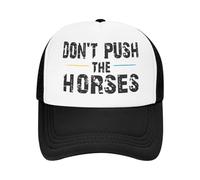 Gorras de béisbol para Hombres, Don't Push The Horses Gorras de Golf de Malla Divertidas para Chicos Sombreros de refresco Ajustables de Malla Snapback