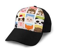 Gorras de béisbol para Hombres Gorra de sándwich Ajustable de Moda Adorables Caras de Animales de bebé Sombreros de Moda de Dibujos Animados