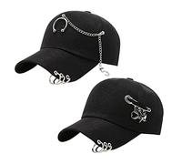 Gorras De Béisbol para Hombres Moda Moda Cadena De Metal Sombrero Casual Hip Hop Cap Sunhat Street