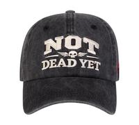 Gorras de béisbol para mujer - Gorra bordada de algodón transpirable - Diseño vintage humorístico Not Dead Word, sombrero ajustable, para ancianos, viajes, senderismo, escalada de montaña, ciclismo