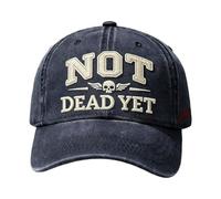 Gorras de béisbol para mujer - Gorra bordada de algodón transpirable - Diseño vintage humorístico Not Dead Word, sombrero ajustable, para ancianos, viajes, senderismo, escalada de montaña, ciclismo