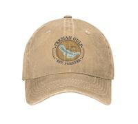 Gorras de béisbol Retro Vintage del Golfo Pérsico EST Forever para Hombres y Mujeres con Denim Desgastado Lavado Sombrero de Verano al Aire Libre con Mapa histórico