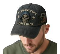 Gorras de béisbol - Sombrero de apoyo motivacional para el trastorno de estrés postraumático, gorra de empoderamiento de la salud mental | Gorra bordada con declaración con cita de coraje