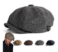 Gorras de boina Gorra octogonal de vendedor de periódicos,Sombreros de boina de pintor vintage,Gorras planasTamaño ajustable,Gorra octogonal de vendedor de periódicos (L (59cm ~ 61cm),Gris oscuro)