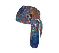 Gorras de calavera con estampado de mandala de cielo estrellado para hombres y mujeres, polainas transpirables para el cuello, absorben el sudor, trapos para la cabeza, forro para casco, color negro