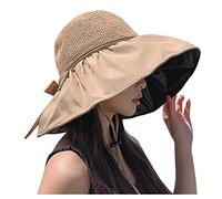 Gorras De Hombre Beisbol-Sombrero de Paja de Solar para Mujer de más de 50 años con UPF Negro para Exteriores, Sombrero, de béisbol