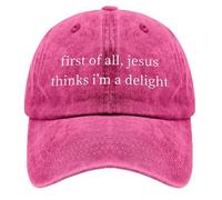 Gorras De Hombre En Primer Lugar, Jesús Piensa Que Soy Un Encanto. Secado Rápido Gorras De Beisbol Ajustable Gorra De Béisbol para Running Golf Acampada