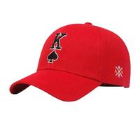 Gorras de Hombre Gorra De Béisbol con Letra K De Hip Hop, Gorra Snapback De Hip Hop, Sombreros De Golf Bordados De Póker, Gorras De Ocio para Deportes Al Aire Libre, Sombreros para Papá-Rojo