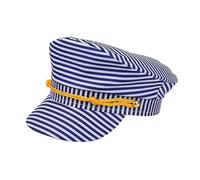 Gorras de navegación a rayas clásicas con tela | Uso cómodo, sombrero protector, sombrero de lengua de pato para viajeros, deportes aire y vacaciones en la