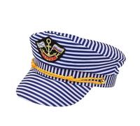 Gorras de navegación a rayas clásicas con tela | Uso cómodo, sombrero protector, sombrero de lengua de pato para viajeros, deportes aire y vacaciones en la
