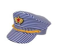 Gorras de navegación a rayas clásicas con tela | Uso cómodo, sombrero protector, sombrero de lengua de pato para viajeros, deportes aire y vacaciones en la