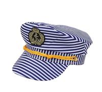 Gorras de navegación a rayas clásicas con tela | Uso cómodo, sombrero protector, sombrero de lengua de pato para viajeros, deportes aire y vacaciones en la