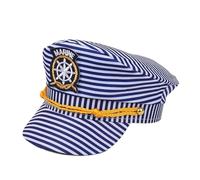 Gorras de navegación a rayas clásicas con tela | Uso cómodo, sombrero protector, sombrero de lengua de pato para viajeros, deportes aire y vacaciones en la
