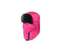 Gorras De Pasamontañas Impermeable Con Borregos Grueso Y Mascara Facial De Automatico Antiviento Cuello Abrocha Con Velcro Para Esquiar Ciclista Motorista De Invierno Unisex Mujer Y Hombre (Fucsia)