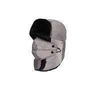 Gorras De Pasamontañas Impermeable Con Borregos Grueso Y Mascara Facial De Automatico Antiviento Cuello Abrocha Con Velcro Para Esquiar Ciclista Motorista De Invierno Unisex Mujer Y Hombre (Gris)