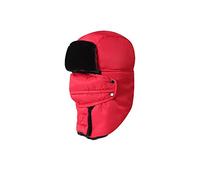 Gorras De Pasamontañas Impermeable Con Borregos Grueso Y Mascara Facial De Automatico Antiviento Cuello Abrocha Con Velcro Para Esquiar Ciclista Motorista De Invierno Unisex Mujer Y Hombre (Rojo)