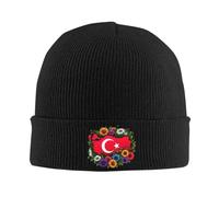 Gorras de Punto orgullosas de Turquía con Bandera turca Gorros de Invierno para Mujeres y Hombres Gorros de Crochet acrílicos Suave y cálido Estampado de Sombrero de Invierno