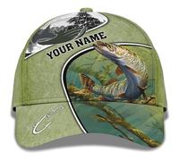 Gorras De Sol Peso Ligero Modificado para Requisitos Particulares del Sombrero del Texto del Gancho De Pesca De La Caza De Los Pescados del Lucio Gorra Deportes Sombrero De Béisbol