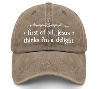 Gorras Deportivas En Primer Lugar, Jesús Piensa Que Soy Una Delicia. Lavable Gorras De Béisbol Ajustable Gorra Dad para Golf Tenis Running