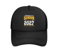 Gorras Hip Hop, Oficialmente Clase Senior de 2027 Mi Último Primer Día Primer Día Trucker Gorra Clásica, Moda Sombrero Ocio para Hombre Caza Pesca