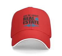 Gorras Hip Hop,Pregúntame sobre Bienes raíces Sombrero Sol Adjustable,Unisex Gorra de Deportes para Pesca Tenis Caza