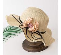Gorras Hombre BéIsbol-Travel Straw Flower Caps Plegable Sun Summer Ladies Beach Hat Baseball Caps