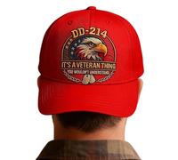 Gorras para Hombres Veteranos,Accesorios Unisex Originales Bordados | Gorra de béisbol Ajustable | para Senderismo Viaje Deporte Golf jardinería Camping Trabajo al Aire Libre, Rojo