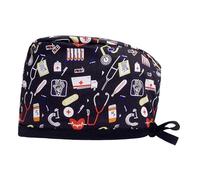 Gorras sanitarias reutilizables con estampado para enfermeras, médicos, cuidados médicos, turbante redondo, gorro para pérdida de cabello, para pacientes con cáncer, sanitarios a la moda, e, Talla