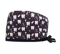 Gorras sanitarias reutilizables con estampado para enfermeras, médicos, cuidados médicos, turbante redondo, gorro para pérdida de cabello, para pacientes con cáncer, sanitarios a la moda, L, Talla