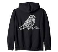 Gorrión Line Art Ornitólogo Sudadera con Capucha