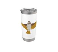 Gorrión volador pájaro animal vida silvestre naturaleza regalo hombres mujeres Vaso térmico de acero inoxidable de doble pared