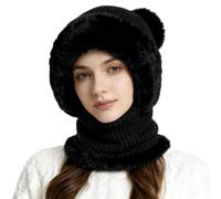 Gorro 3 en 1 para mujer, gorro y bufanda todo en uno, gorro de punto cálido con calentador de cuello, pasamontañas, bufanda, máscara para esquí al aire libre, senderismo, invierno, nieve, gorros de