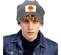 Gorro Beanie Invierno Hombre con Socialismo Vietnamita Bandera Nacional Caliente con Forro Polar Skull Cap De Punto Waffle Knit Cortaviento Gorro Unisex