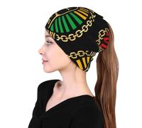 Gorro Beanie Ligero Para Mujer Hombre Diseño Día De La Independencia Bandera Nacional Con Apertura Para Coleta Multifunción 3-En-1 Braga De Cuello Y Cinta Deporte Y Viaje