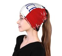 Gorro Beanie Ligero Para Mujer Hombre Diseño Francia Bandera Nacional Con Apertura Para Coleta Multifunción 3-En-1 Braga De Cuello Y Cinta Deporte Y Viaje