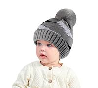 Gorro Bebe Niña - Gorro De Punto De Lana Infantil Gorro De Lana Jacquard De Dinosaurio De Dibujos Animados para Otoño E Invierno Gorro De Lana Y Niñas Gorro Cálido para (Grey 0-3 Years)