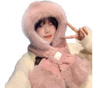 Gorro bufanda para mujer, oso de peluche con máscara, accesorio de invierno cálido, multicolor, protector, gorro de bufanda y máscara integrados, para mujeres, gorros para la temporada fría y la