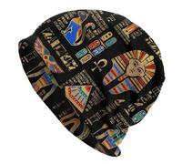 Gorro cálido de Invierno Personalizado Jeroglíficos egipcios y deidades Calaveras Gorros Gorros Unisex Gorro de Punto Antiguo Egipto Arte Gorro Gorro Gorra de esquí al Aire Libre Regalo