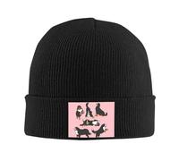Gorro cálido de Invierno Unisex, Jugando al Perro de montaña de Berna - Fondo Rosa Gorros de Punto Gorros cálidos de Invierno Gorros Unisex Gorros de Punto de Punto Gorros de Punta Moda