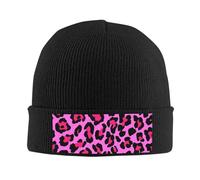 Gorro cálido de Invierno Unisex, Sombreros de Punto con Estampado de Leopardo Rosa Intenso, Gorros cálidos de Invierno, Gorro Unisex Gorro de Punto de Punto y Gorras de Punta, Moda. Gorro