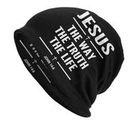 Gorro cálido de Invierno Unisex The Way The Truth The Life Skullies Gorros Gorros de Punto cálidos de Invierno Adulto Religión Cruz Fe Cristiana Gorro Sombreros Regalo