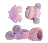 Gorro Cálido Para Bebé Conjunto De Manoplas Calentadoras De Cuello Diseño De Cobertura Gorro Suave Con Silenciador Largo Y Guantes Accesorios De Invierno Para Bebés De 3 a 10 Años