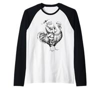 Gorro clásico de Papá Noel con Forma de Pollo, Retro, Navidad, Crazy Rooster Camiseta Manga Raglan