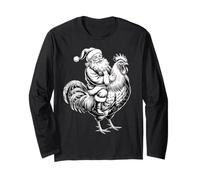 Gorro clásico de Papá Noel con Forma de Pollo, Retro, Navidad, Crazy Rooster Manga Larga