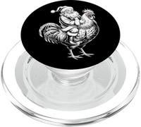 Gorro clásico de Papá Noel con Forma de Pollo, Retro, Navidad, Crazy Rooster PopSockets PopGrip para MagSafe
