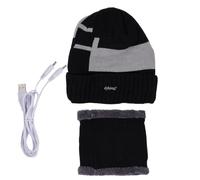 Gorro con calefacción - Gorro de Punto térmico eléctrico cálido, diseño Recargable por USB, Tejido con pompón elástico Suave, Ajuste cómodo Correr, Esquiar, Patinar, climas fríos y Act